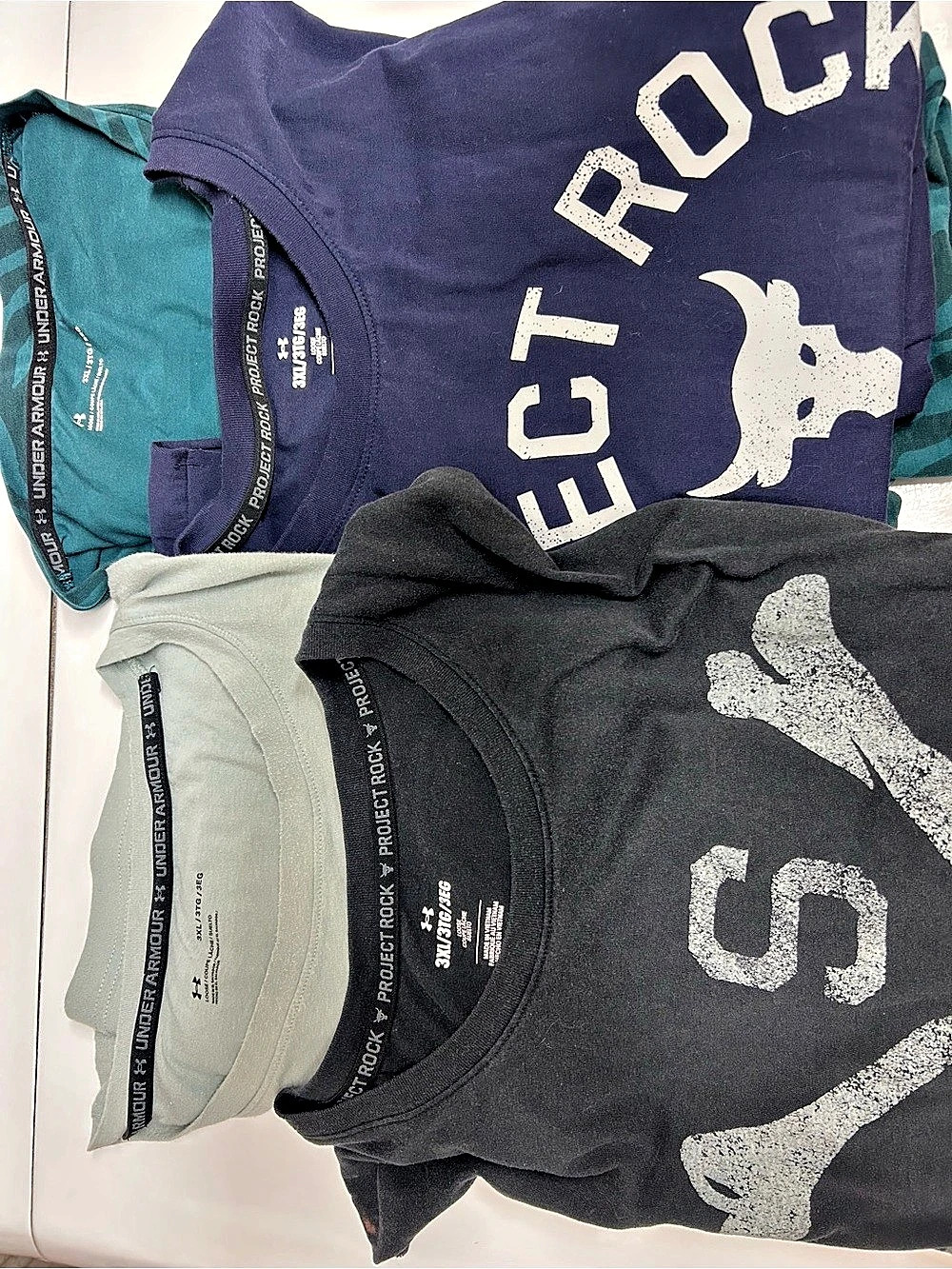 Lot of 4 Under Armour Project Rock Men’s 3XL Sleeveless Workout Shirts